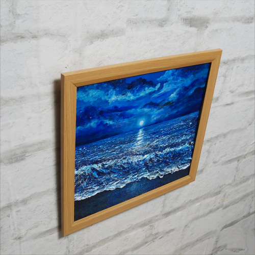 油絵 油彩 油彩画 絵 絵画 【水平線に沈む満月】 絵画 HR 通販