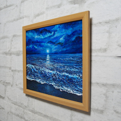 油絵 油彩 油彩画 絵 絵画 【水平線に沈む満月】 油絵 油彩 油彩画 絵 絵画 【水平線に沈む満月】 絵画 HR 通販