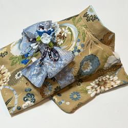 ☆2025新作犬服⭐︎ つまみ細工帯飾り付き 犬用着物 女の子用 和柄