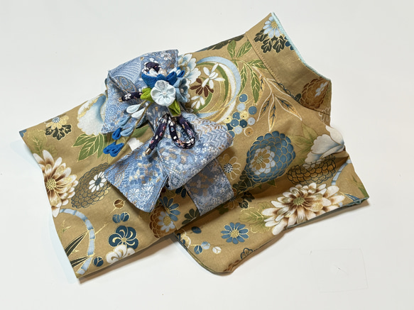 ☆2025新作犬服⭐︎ つまみ細工帯飾り付き 犬用着物 女の子用 和柄