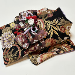 ☆2025新作犬服⭐︎ つまみ細工帯飾り付き 犬用着物 女の子用 和柄