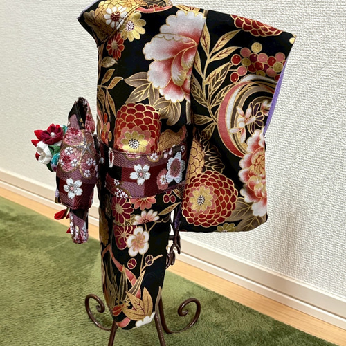 ☆2025新作犬服⭐︎ つまみ細工帯飾り付き 犬用着物 女の子用 和柄