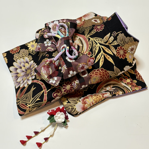 ☆2025新作犬服⭐︎ つまみ細工帯飾り付き 犬用着物 女の子用 和柄