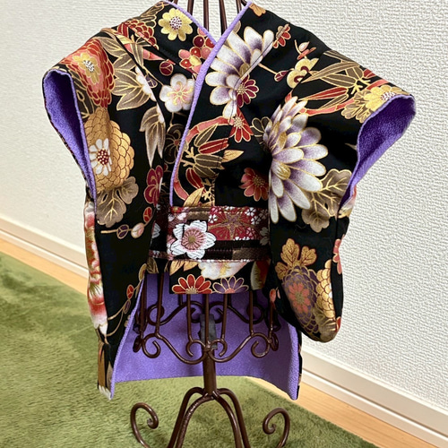 ☆2025新作犬服⭐︎ つまみ細工帯飾り付き 犬用着物 女の子用 和柄