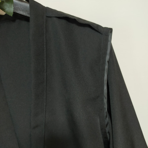 ★黒留袖アンサンブル*フレンチワンピ+ボレロ*着物リメイク正絹作家*2L〜3L㉚ 黒留袖アンサンブル*フレンチワンピ+長袖ボレロ*リボン付き*着物