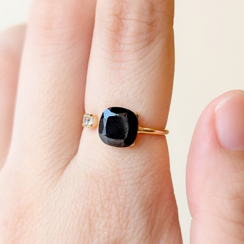 ブラックスピネル リング アメジスト 天然石 リング 天然石 指輪