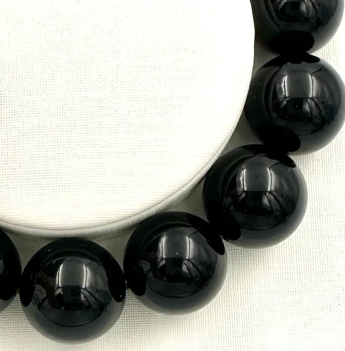 (CA00952)中国福建省産モリオン【14mm】黒水晶　天然石ブレスレット　アクセサリー　ユニセックス