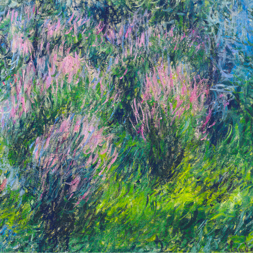 モネ アートポスター 青 緑 印象派 風景画 野原 アンティーク