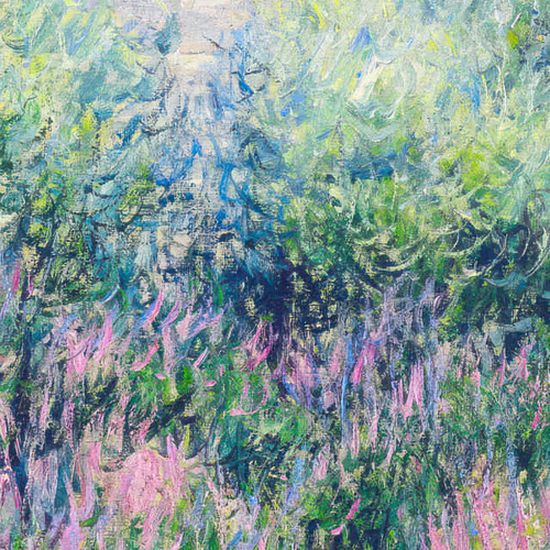 モネ アートポスター 青 緑 印象派 風景画 野原 アンティーク