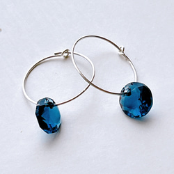 【送料無料】Blanco. silver925 x クリスタル　フープピアス 5枚目の画像