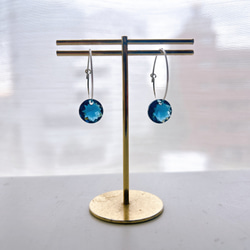 【送料無料】Blanco. silver925 x クリスタル　フープピアス 1枚目の画像