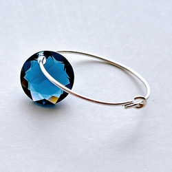 【送料無料】Blanco. silver925 x クリスタル　フープピアス 3枚目の画像