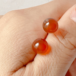 【新入荷】天然瑪瑙　無処理メノウ　ピアス　両耳用　赤瑪瑙 4枚目の画像