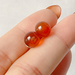 【新入荷】天然瑪瑙　無処理メノウ　ピアス　両耳用　赤瑪瑙 2枚目の画像