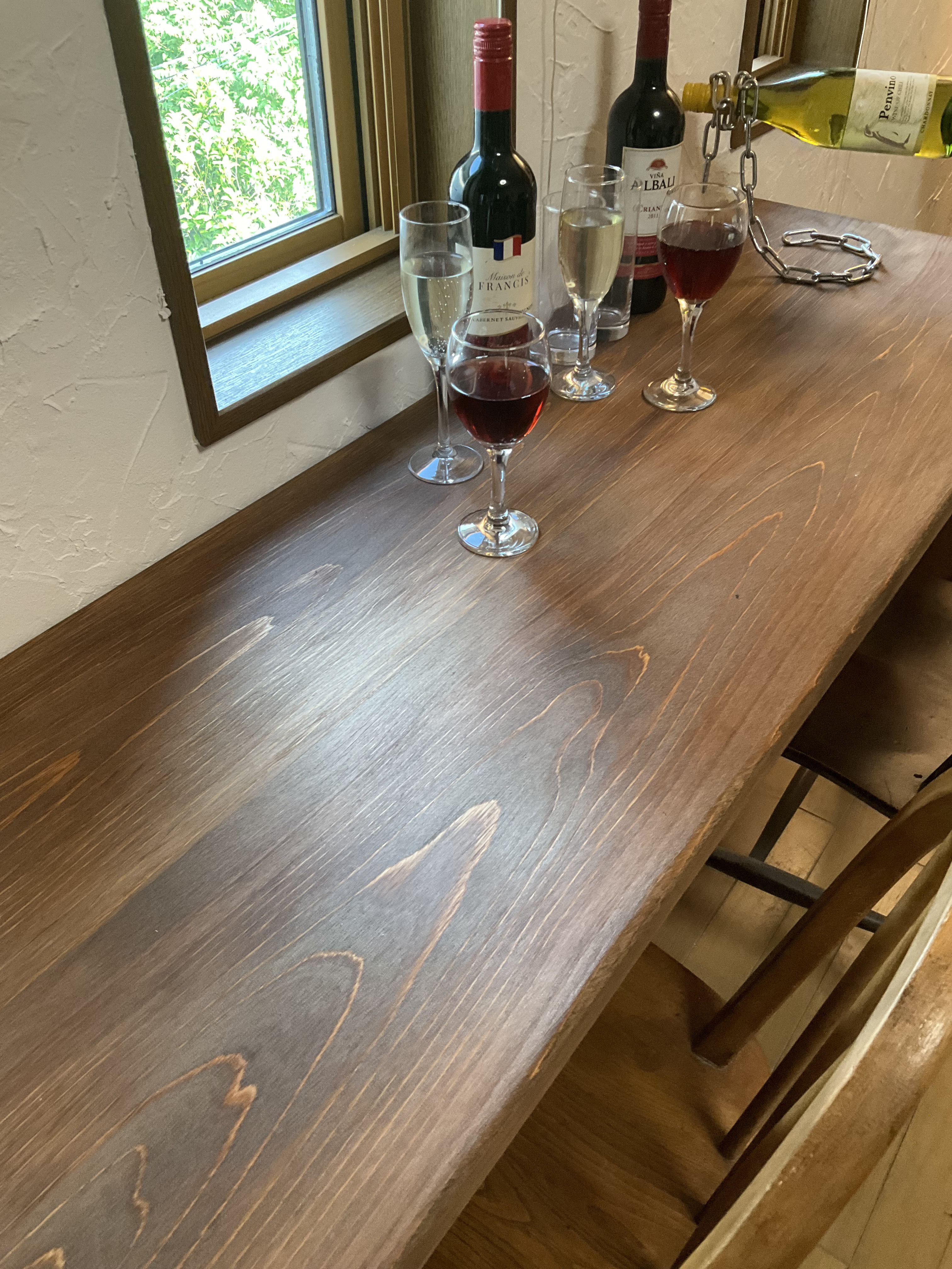 新作♪1000ヒノキ角足ひのき天板100cm奥行約46㎝　カウンターテーブル　　ダイニングテーブル　カウンターテーブル