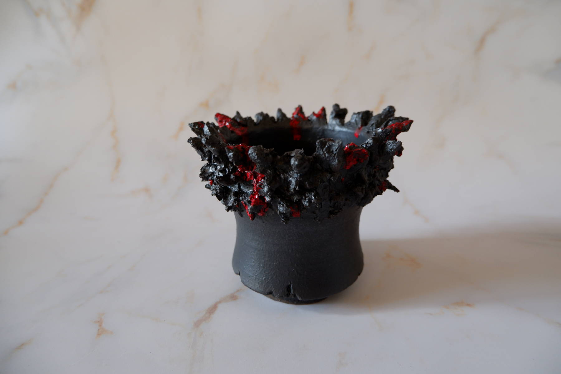 3号流紋黒紅鬼鉢233　塊根植物　多肉植物　アガベ　盆栽　植木鉢　作家鉢　鉢皿　沖縄