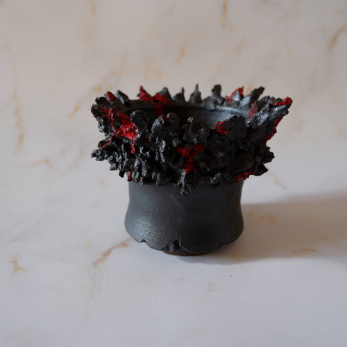 3.5号流紋黒紅鬼鉢235 塊根植物 多肉植物 アガベ 盆栽 植木鉢 作家鉢