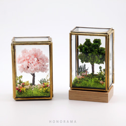 紅葉の木とシカ 真鍮フレーム ミニチュア アート 4枚目の画像