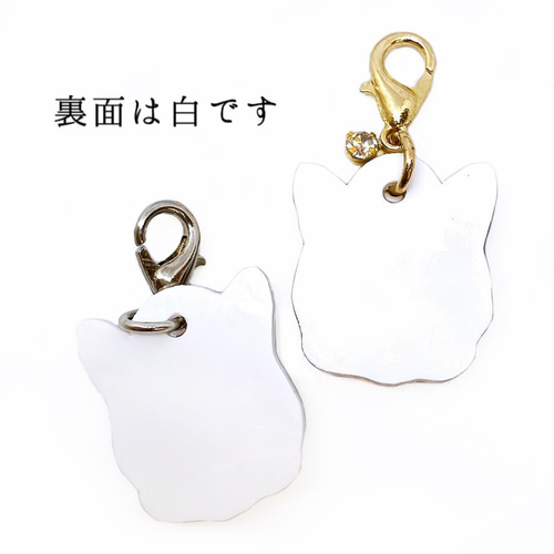 猫 顔 ストラップチャーム キジトラ ハチワレ 黒 クロ ネコ 茶トラ