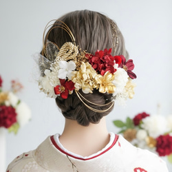 A008 アメリカンフラワー 髪飾り 成人式 卒業式 結婚式 前撮り 袴 打掛