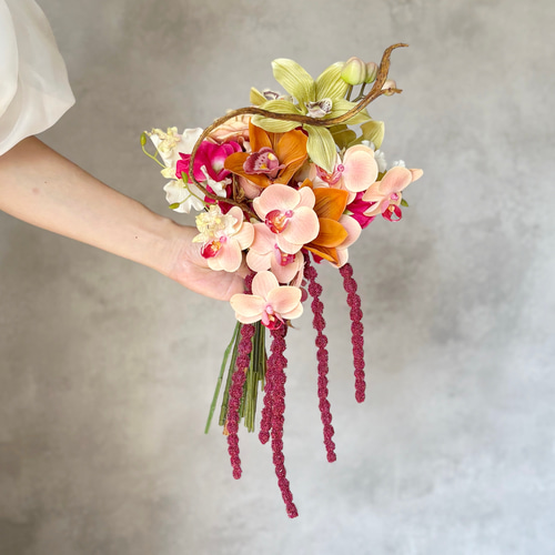 胡蝶蘭のブーケ, シンプルウェディングブーケ, #胡蝶蘭, #アーティ