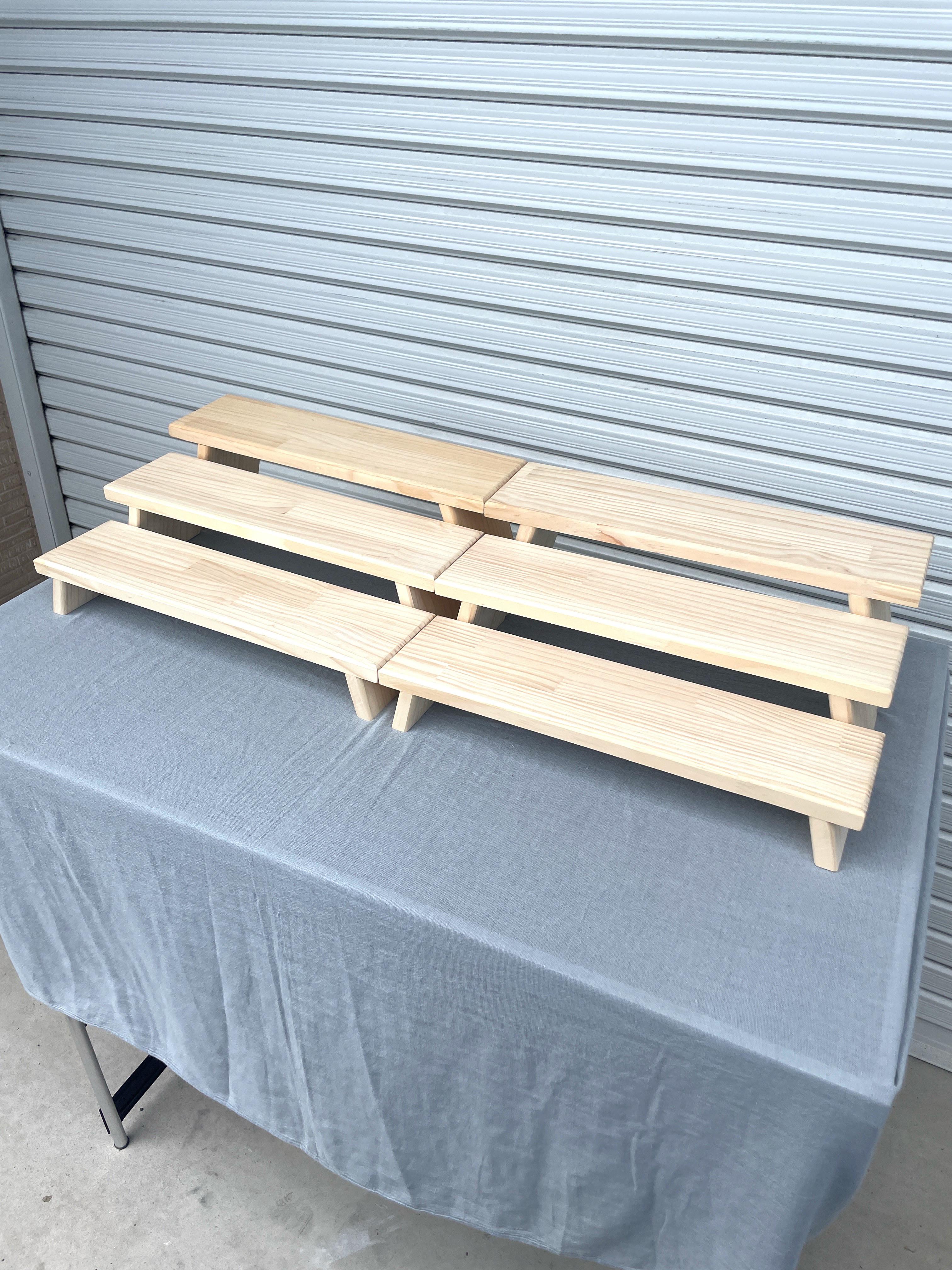 【折りたたみ什器 横幅 35cm 6点セット】イベント什器/ディスプレイ台 折りたたみ什器 横幅35cm L】刻印サービス/ディスプレイ台