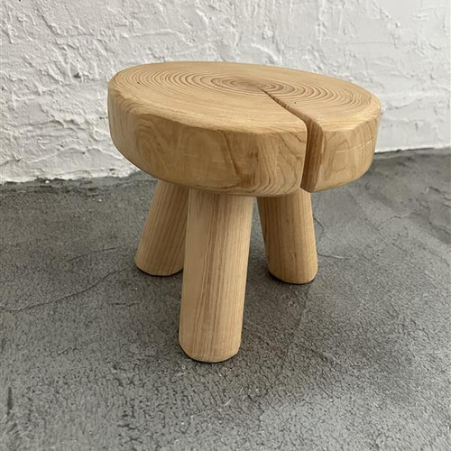 未来工房】オーダー 檜 ミニスツールスタンド 丸太スツール 椅子