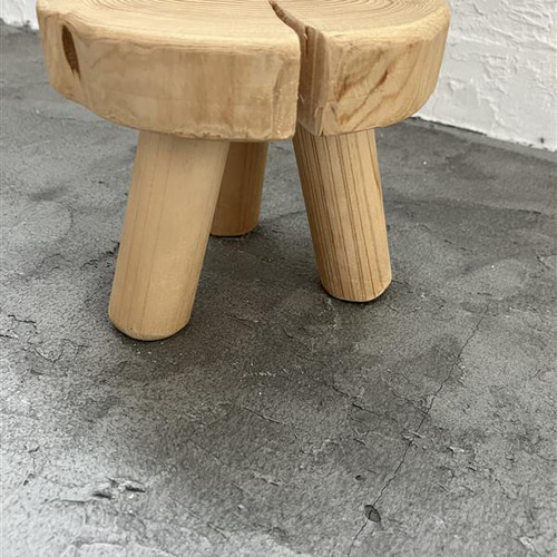 未来工房】オーダー 檜 ミニスツールスタンド 丸太スツール 椅子