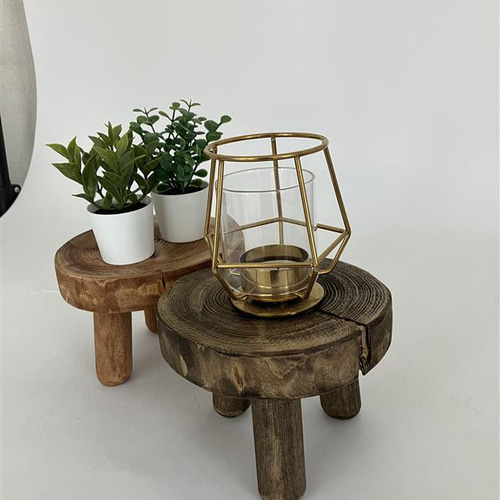 未来工房】オーダー 檜 ミニスツールスタンド 丸太スツール 椅子