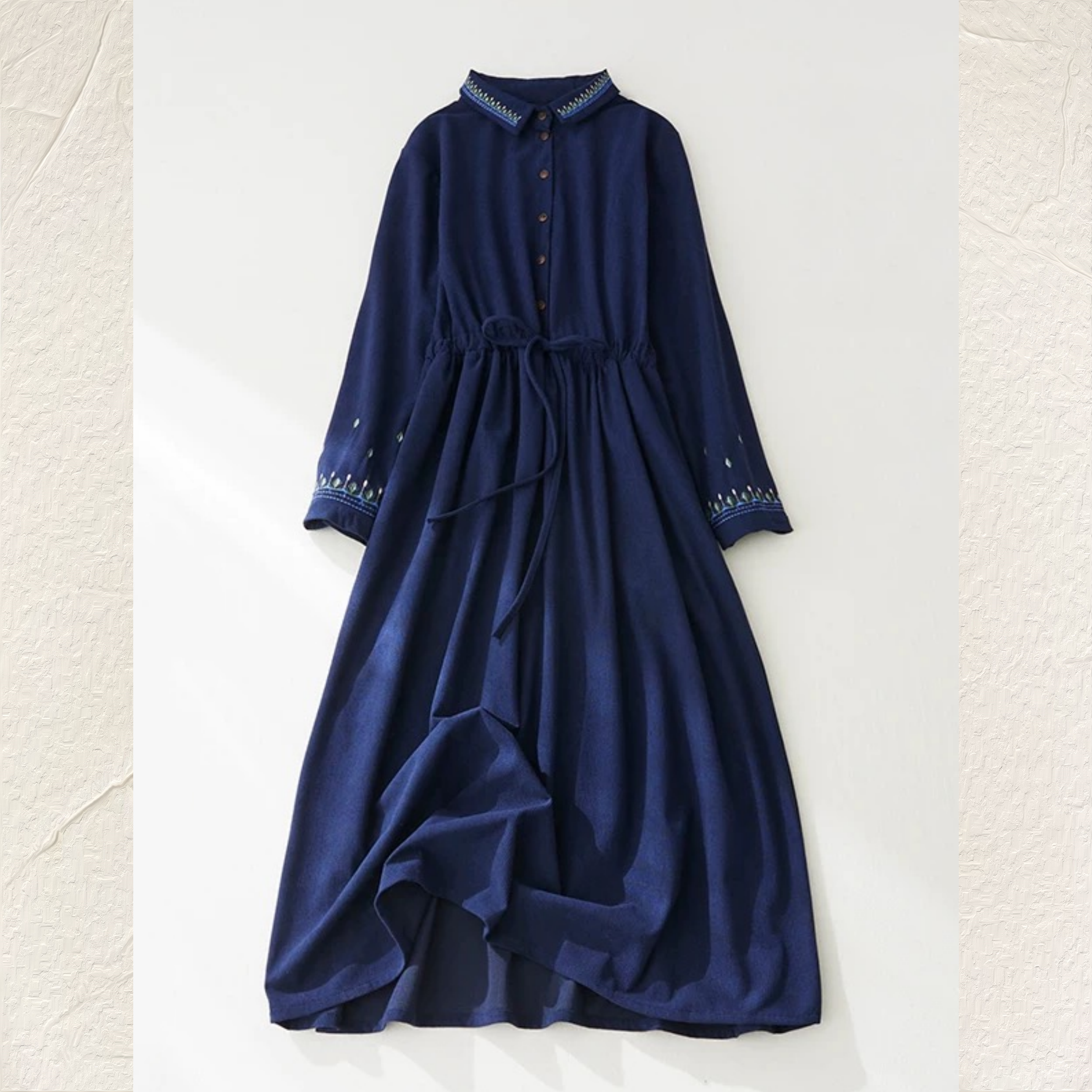 【受注】 新作秋冬 ワンピース 長袖 ロングワンピ 洗濯可 シャツワンピース