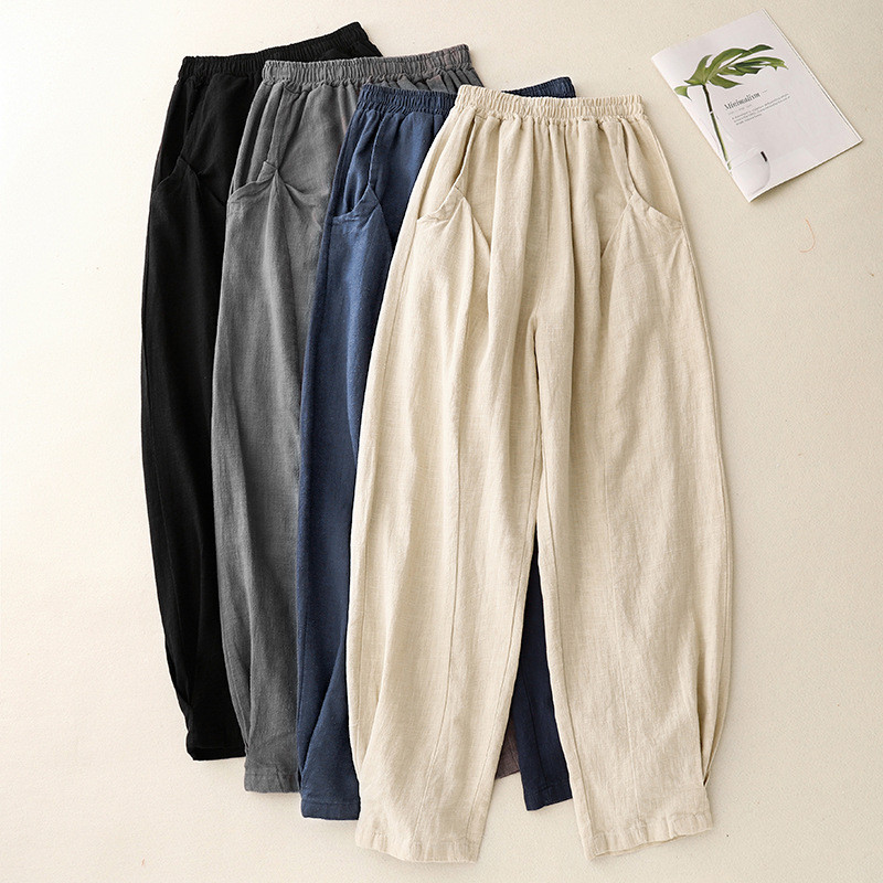 秋レディースレトロゴムひもカジュアルパンツ【返品・交換可】品質最優先25-227