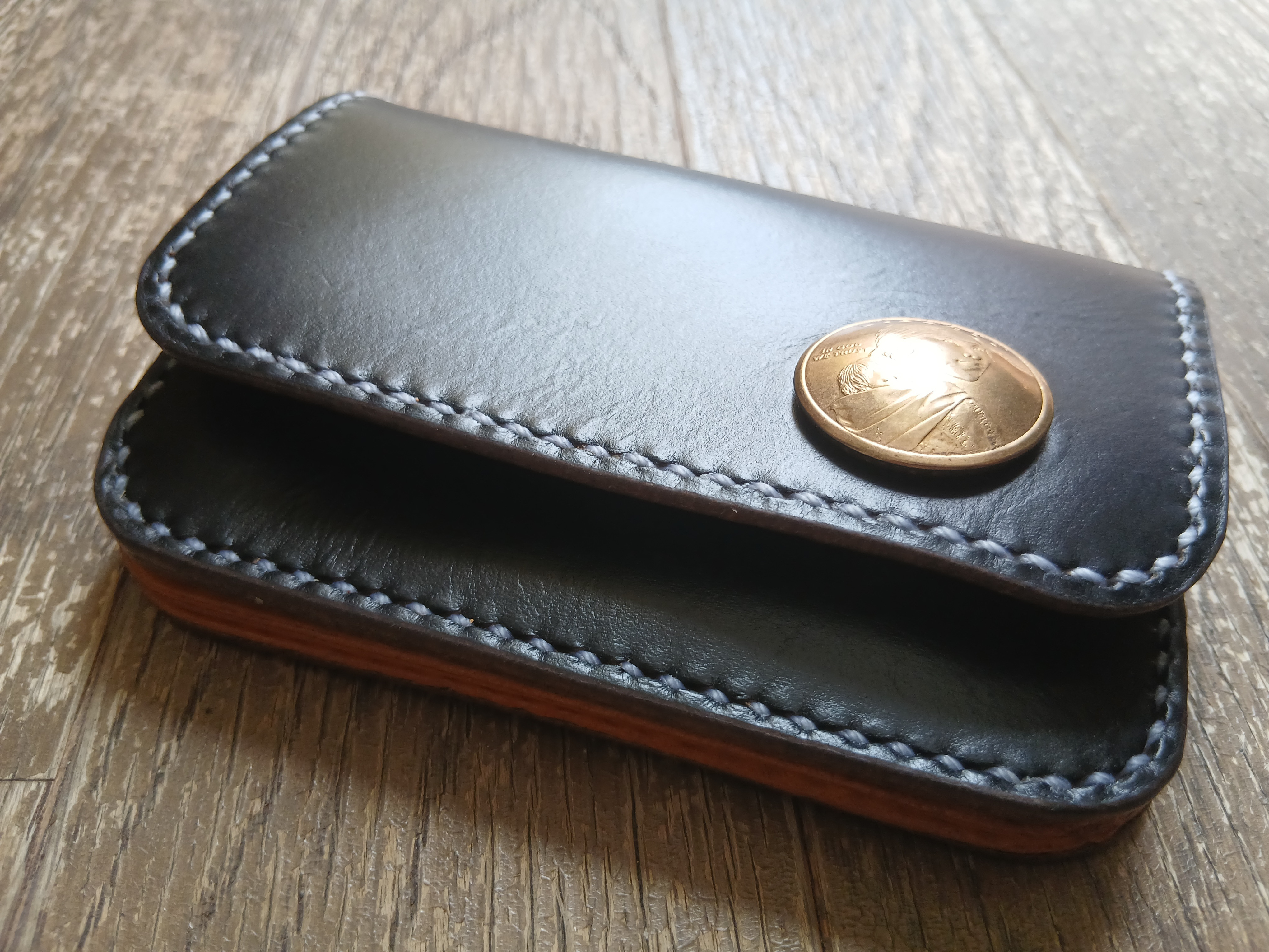 shortクロムエクセルレザー　トラッカーウォレット　レザークラフト　受注生産