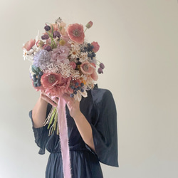 【美品】アーティシャルフラワー ブーケ＆ブートニア＆ヘアパーツセット クラッチブーケ・ブートニア・ヘアパーツセット ブライダル