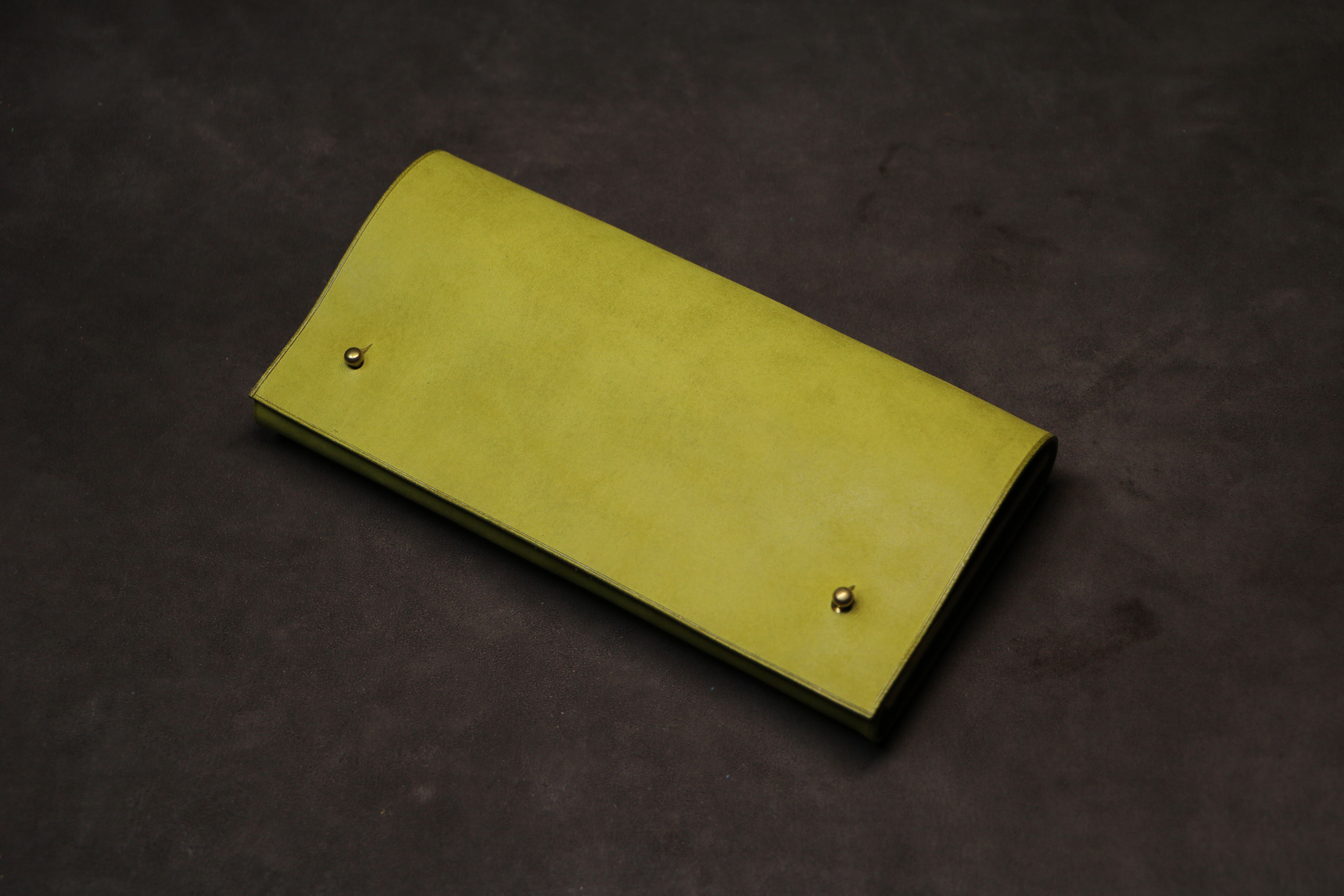 【ギボシ留め長財布】国産オイル ライム EA-019