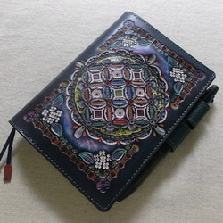 ほぼ日手帳仕様 B6サイズレザー手帳カバー 刻印＆拭き染め 手帳カバー