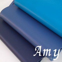 【A4サイズ】国産牛革　ソフトレザー　エイミー/Amy  (ブルー・ネイビー系) 1枚目の画像