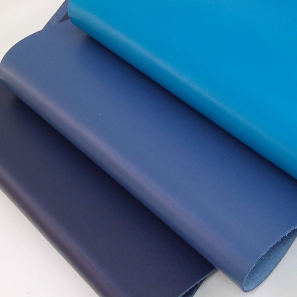 【A4サイズ】国産牛革　ソフトレザー　エイミー/Amy  (ブルー・ネイビー系) 2枚目の画像