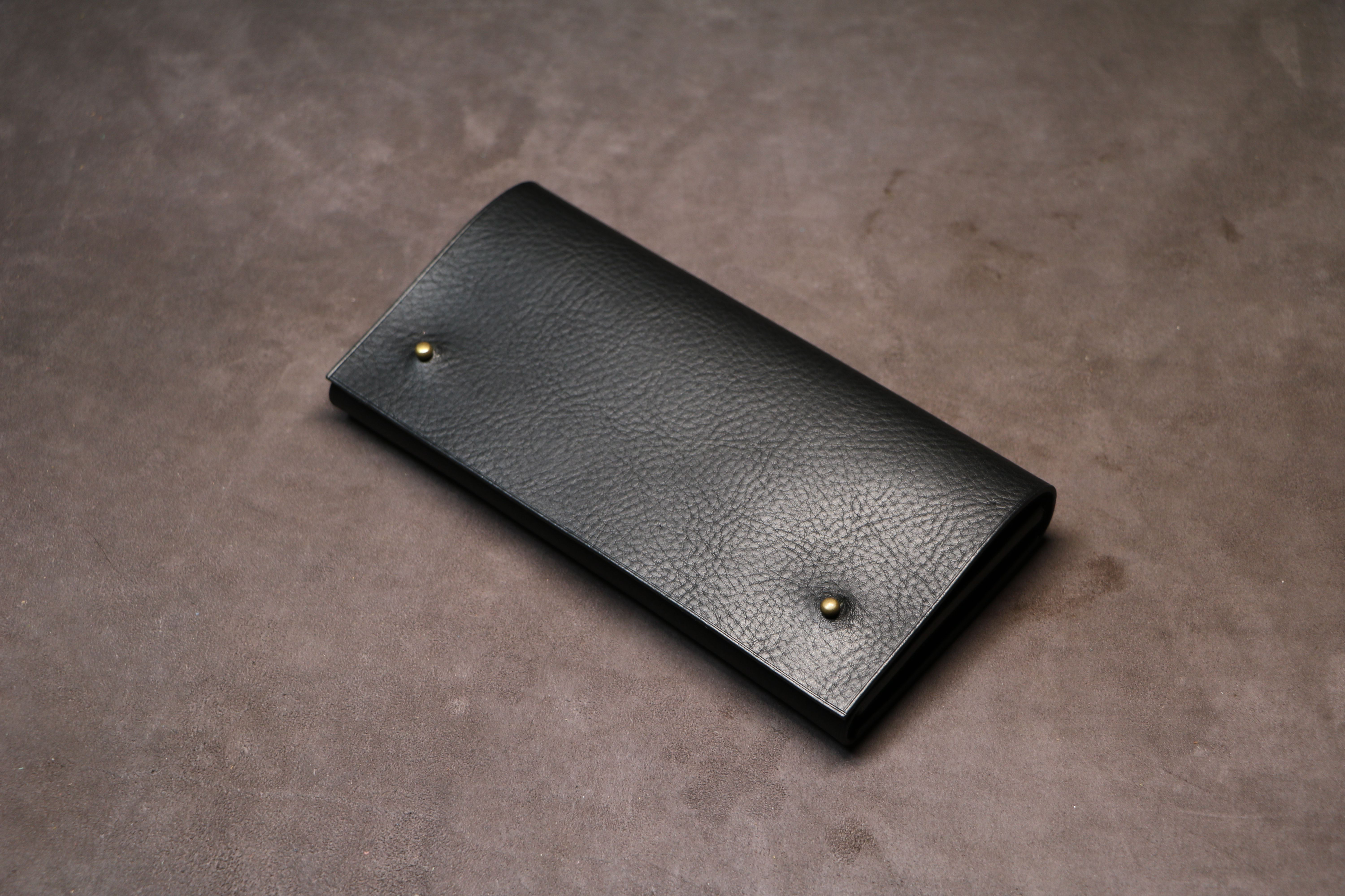 【ギボシ留め長財布】ネブラスカ ブラック EA-019