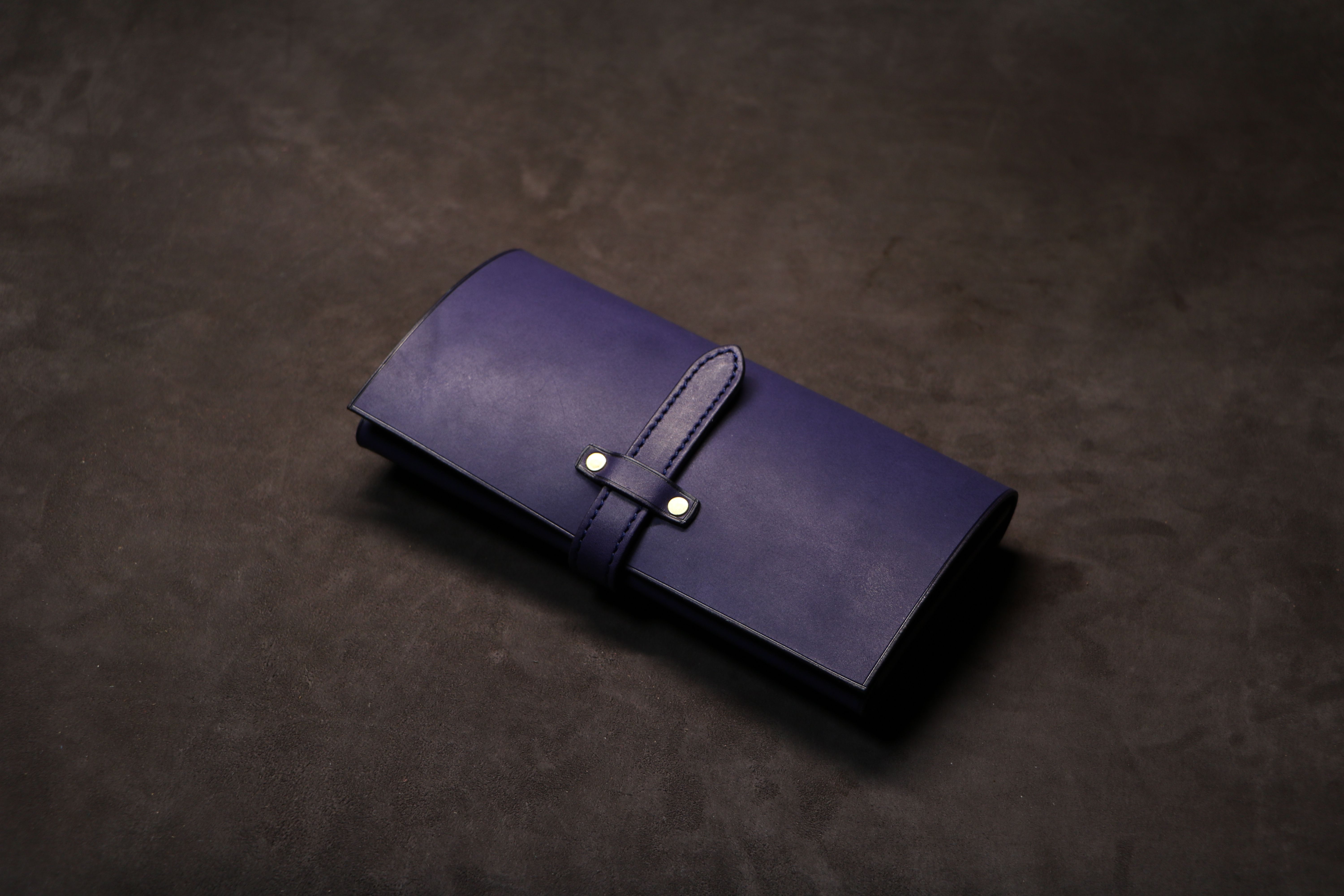 【ベルト留め長財布】国産オイル パープル EA-020