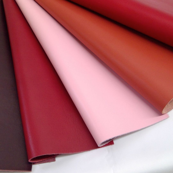 【A4サイズ】国産牛革　ソフトレザー　エイミー/Amy  (レッド・ワイン系) 2枚目の画像