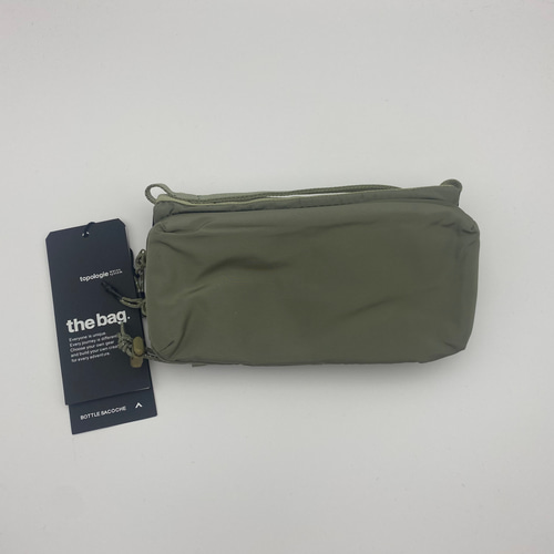topologieショルダーバッグ ボトルサコッシュ グリーン ストラップ付き