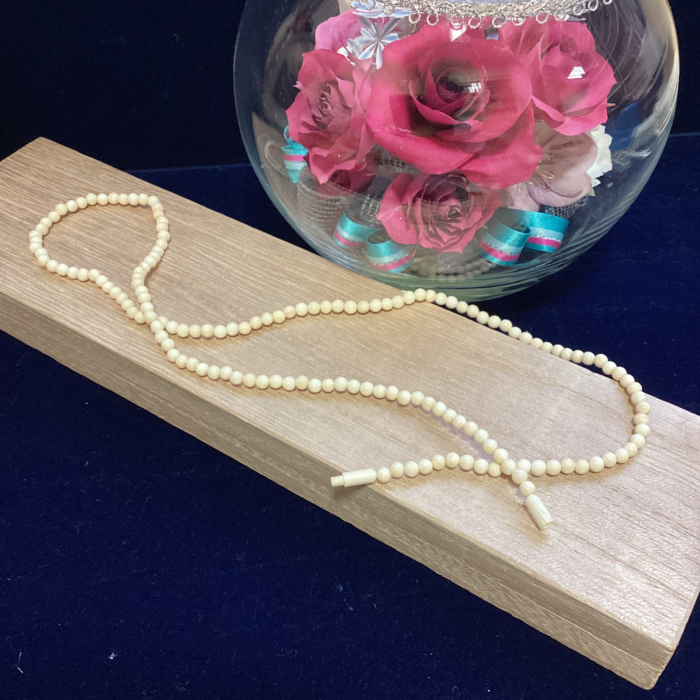 ☆本象牙4mm玉60cmネックレス※※