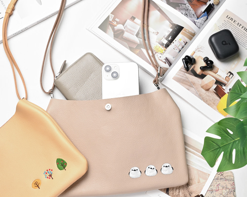 真作保証シム・シメール 「オンマザーズショルダー」　39/395 保証書付き ショルダーバッグ 【 シュリンクレザー 刺繍 】姫路レザー 長さ