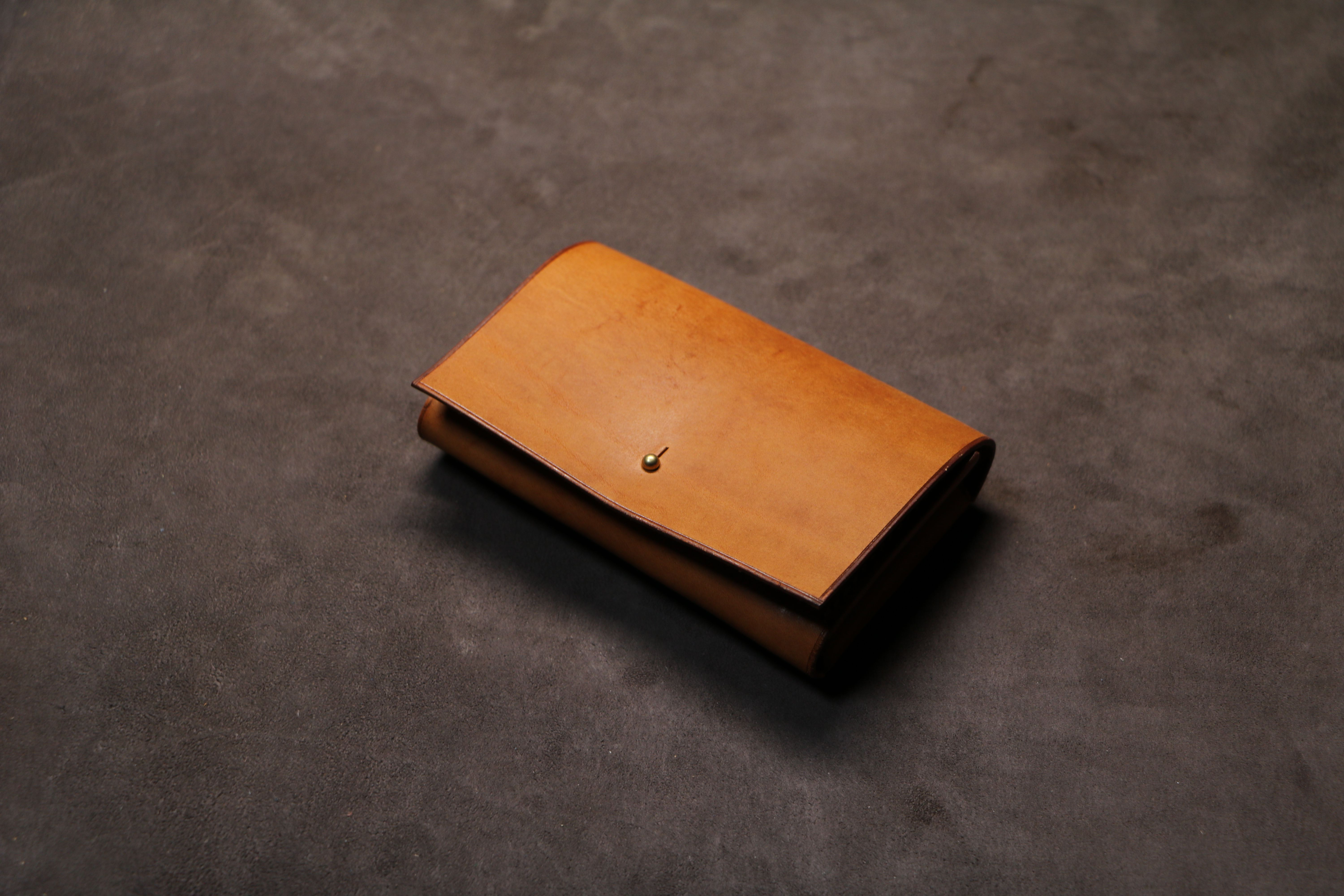 【ギボシ留め名刺入れ】国産オイル キャメル EC-014