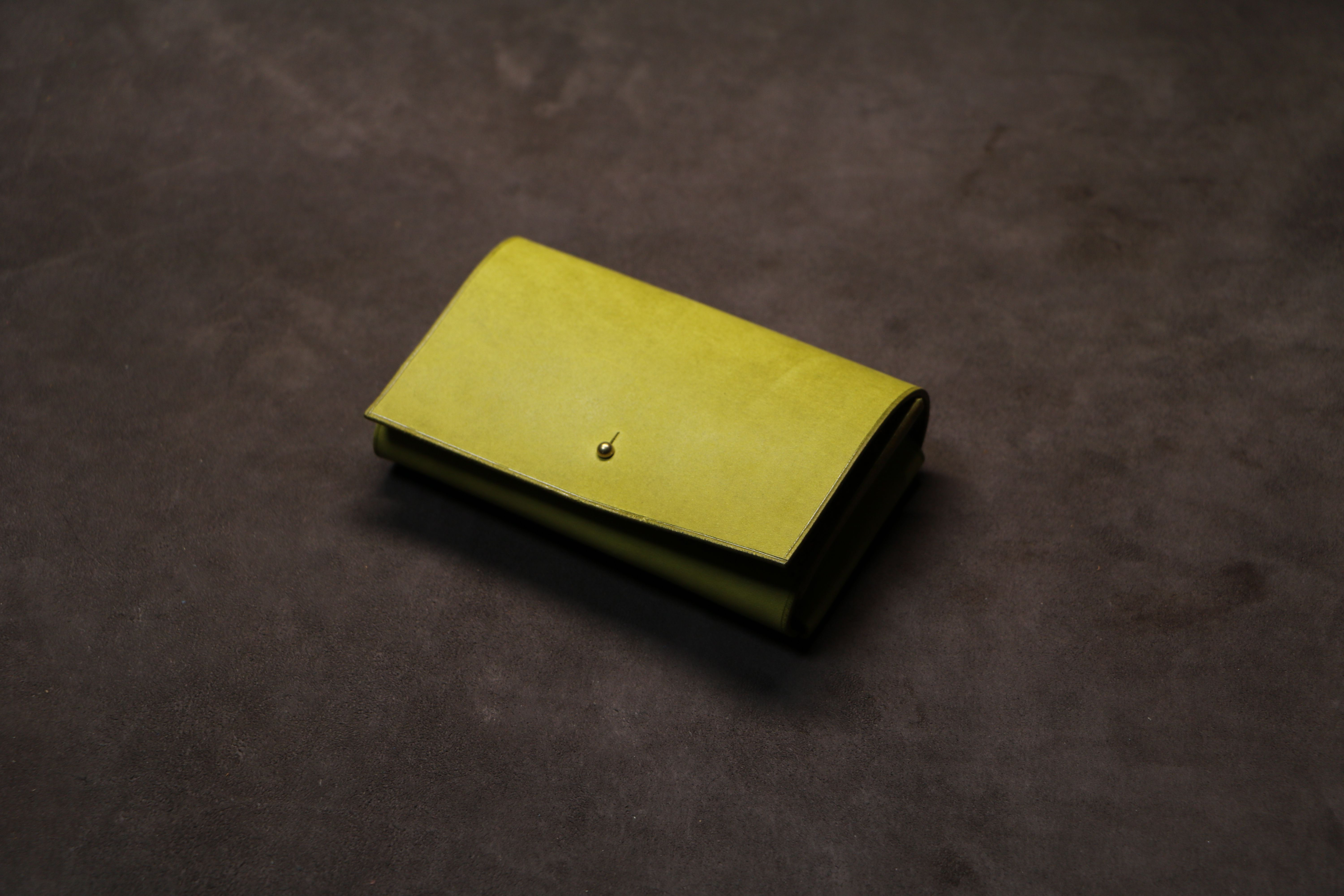 【ギボシ留め名刺入れ】国産オイル ライム EC-014