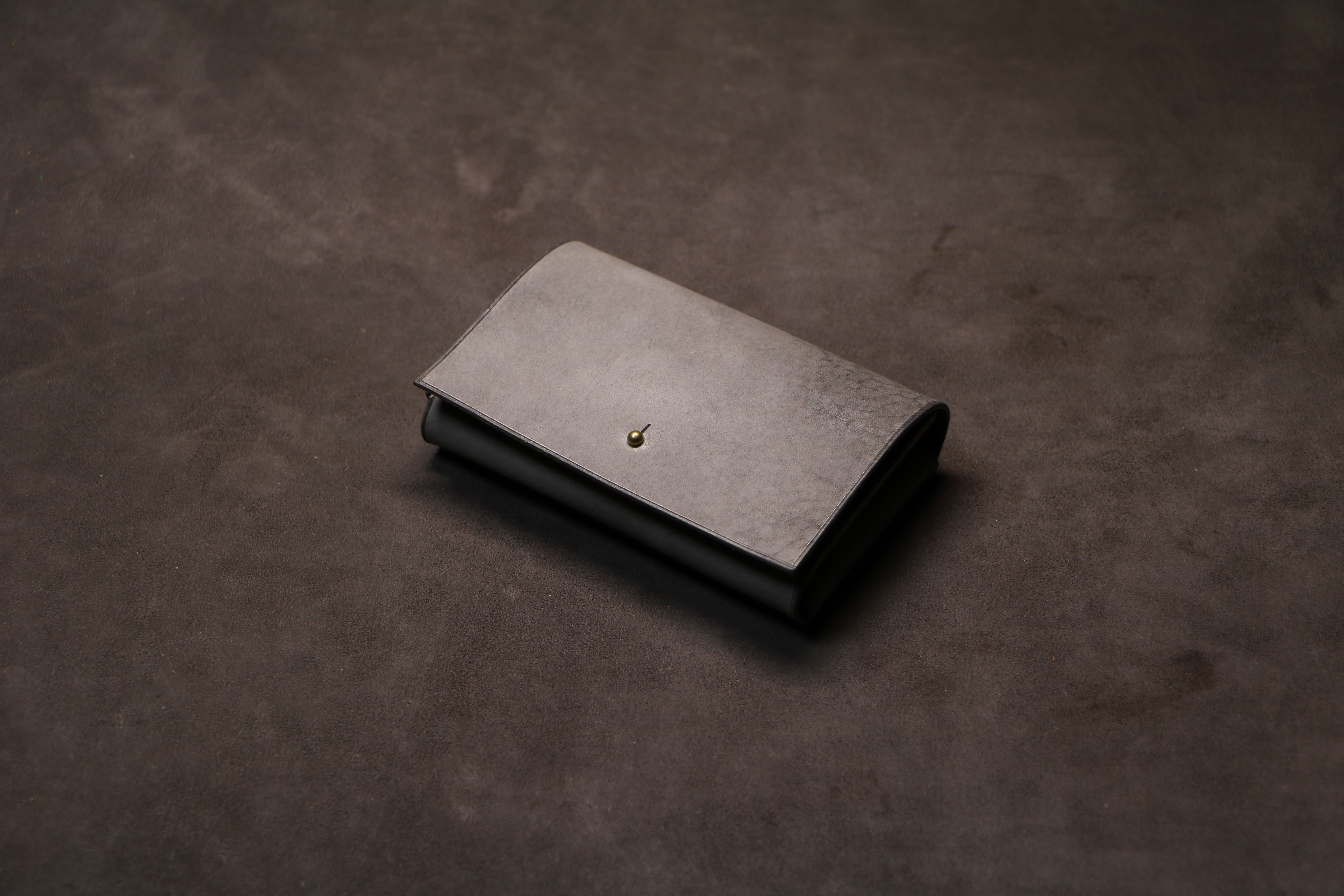 【ギボシ留め名刺入れ】国産オイル グレー EC-014