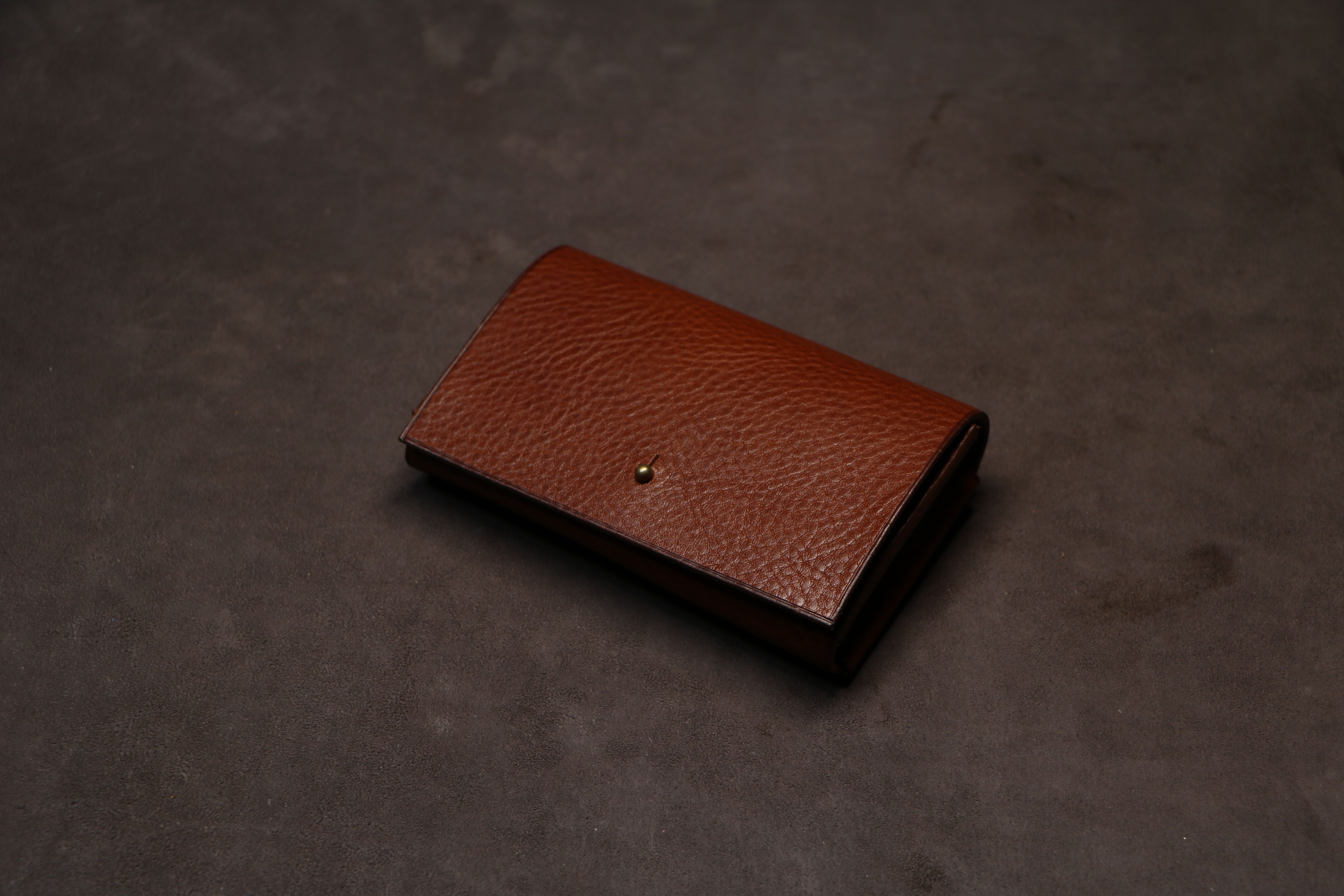 【ギボシ留め名刺入れ】ネブラスカ ブラウン EC-014