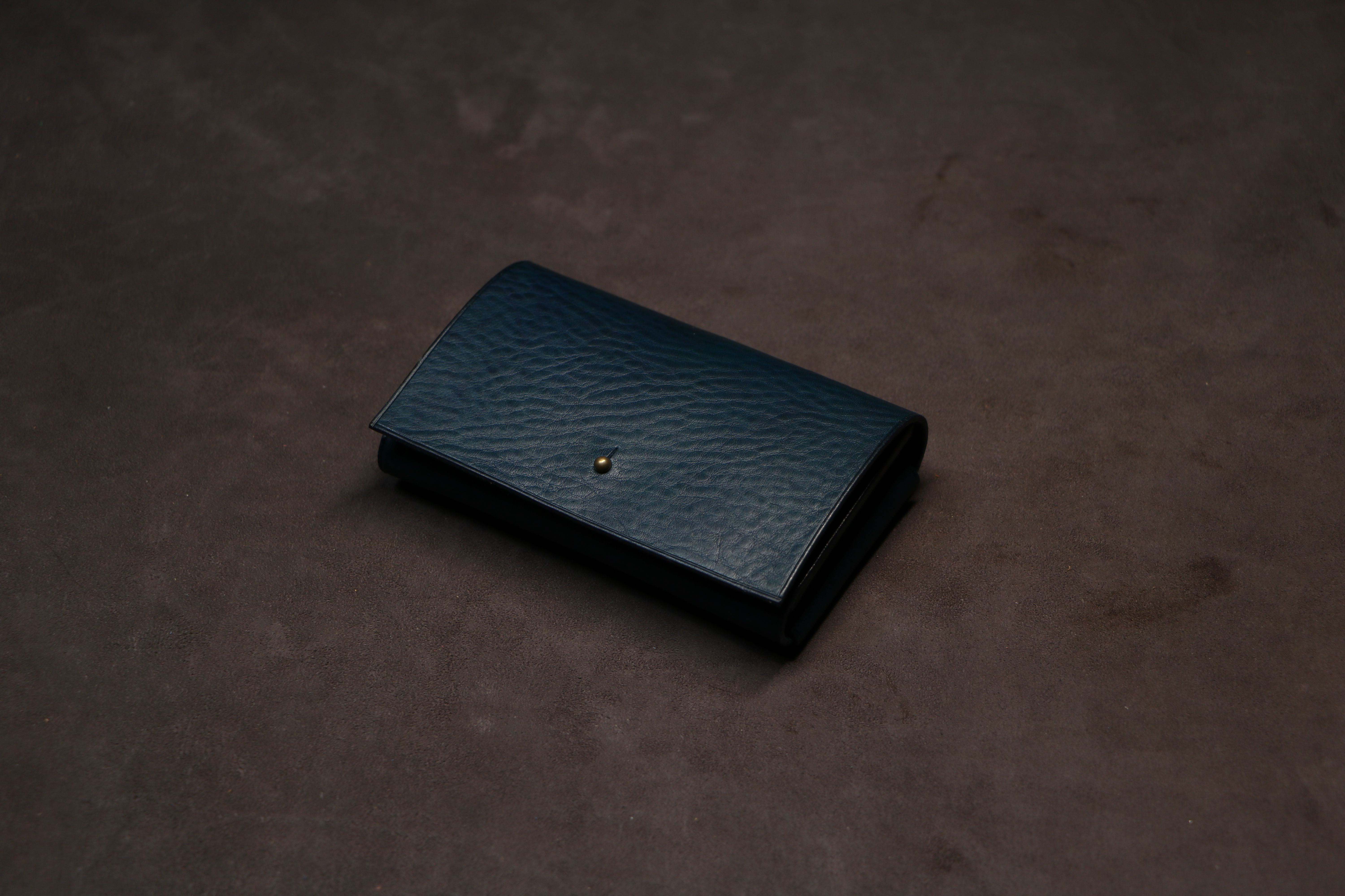 【ギボシ留め名刺入れ】ネブラスカ ブルー EC-014