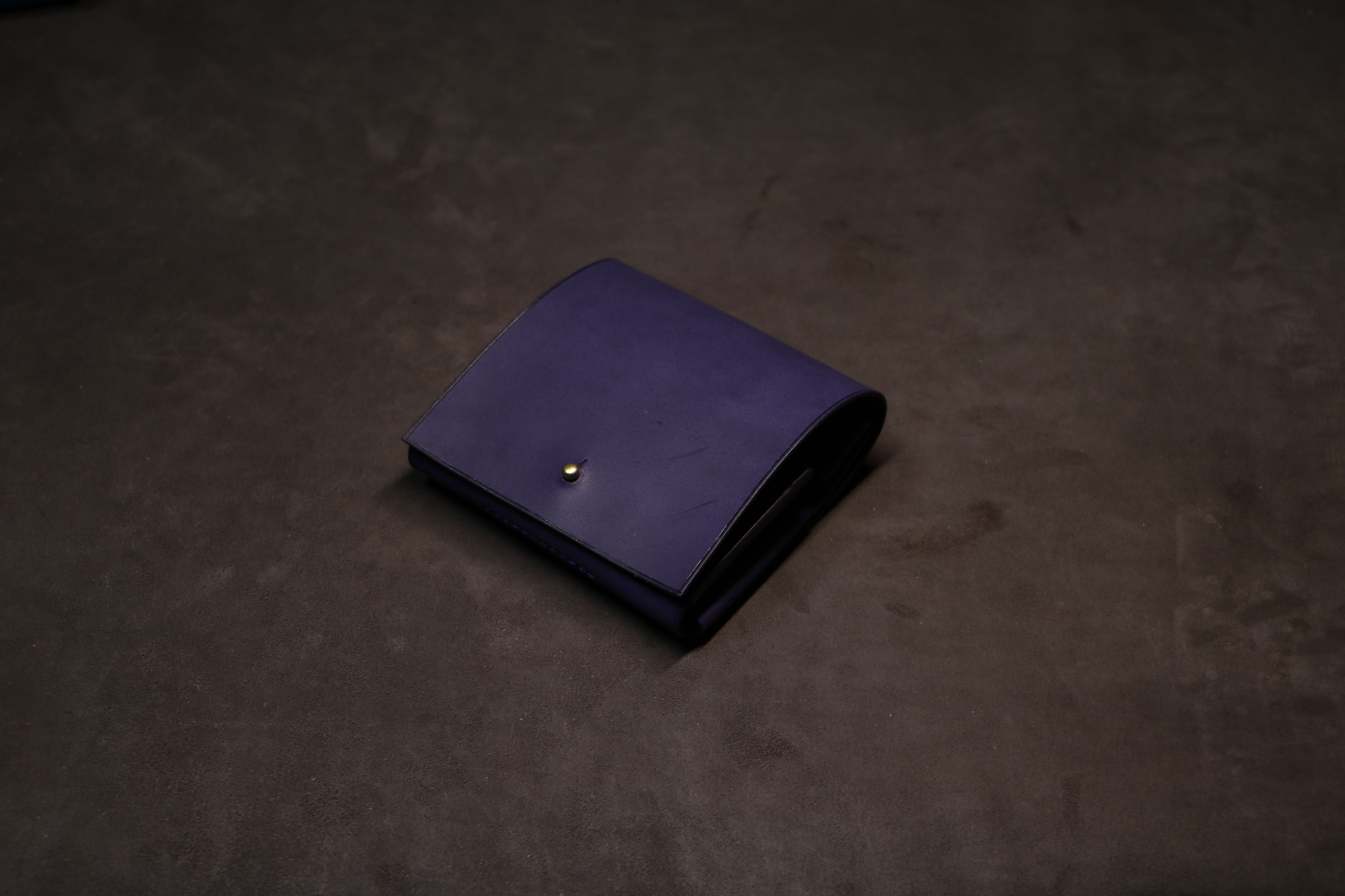 【ギボシ留めハーフウォレット】国産オイル パープル ED-017