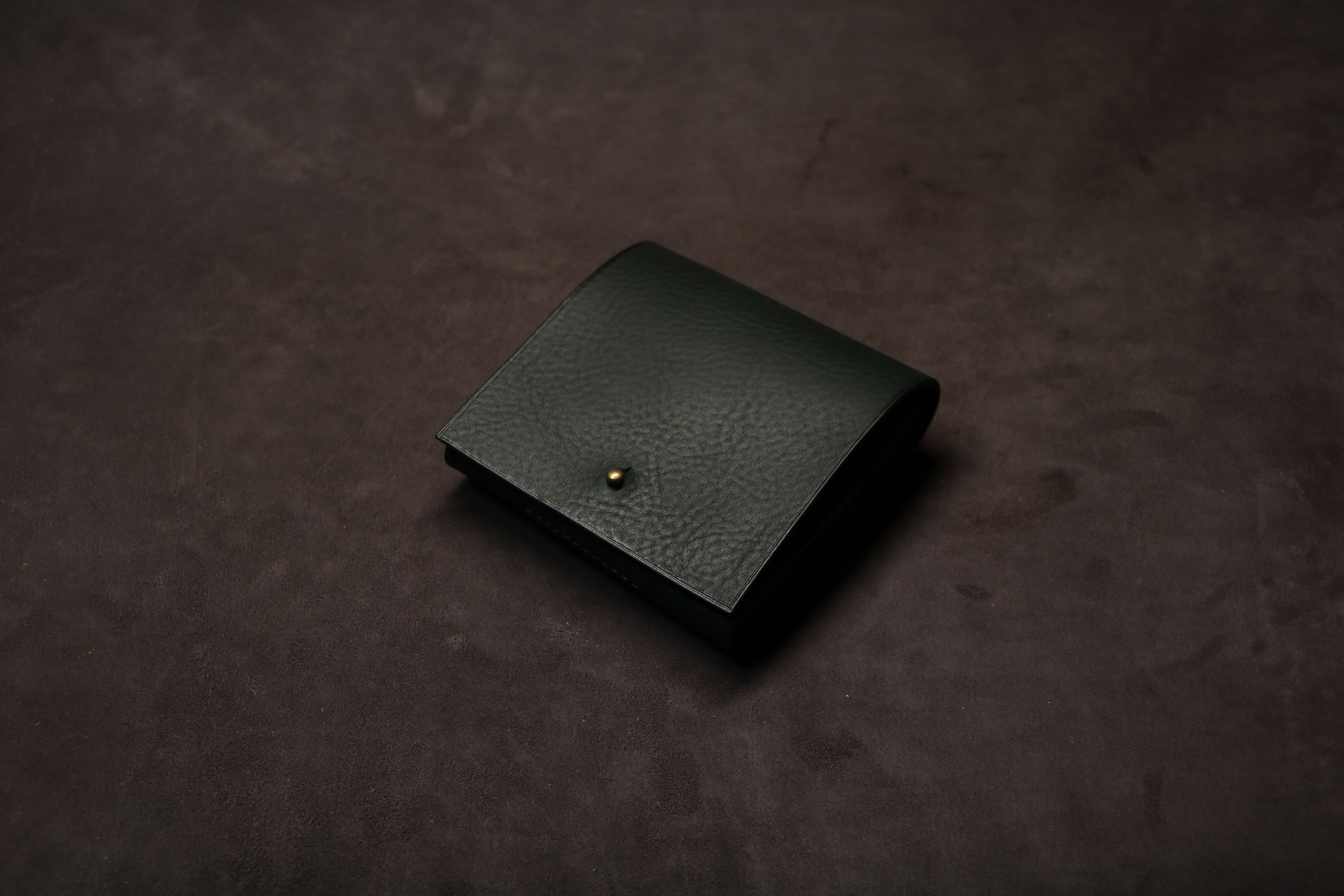 【ギボシ留めハーフウォレット】ネブラスカ グリーン ED-017